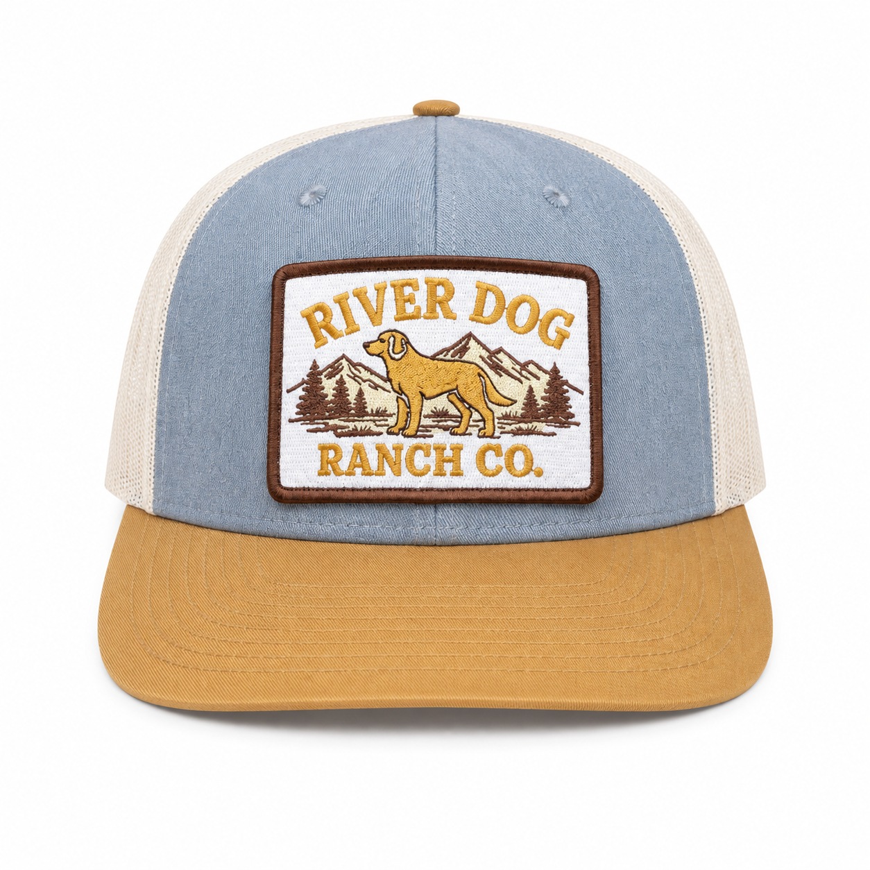 River Dog Ranch Trucker Hat – Heather Grey/Birch/Amber Gold