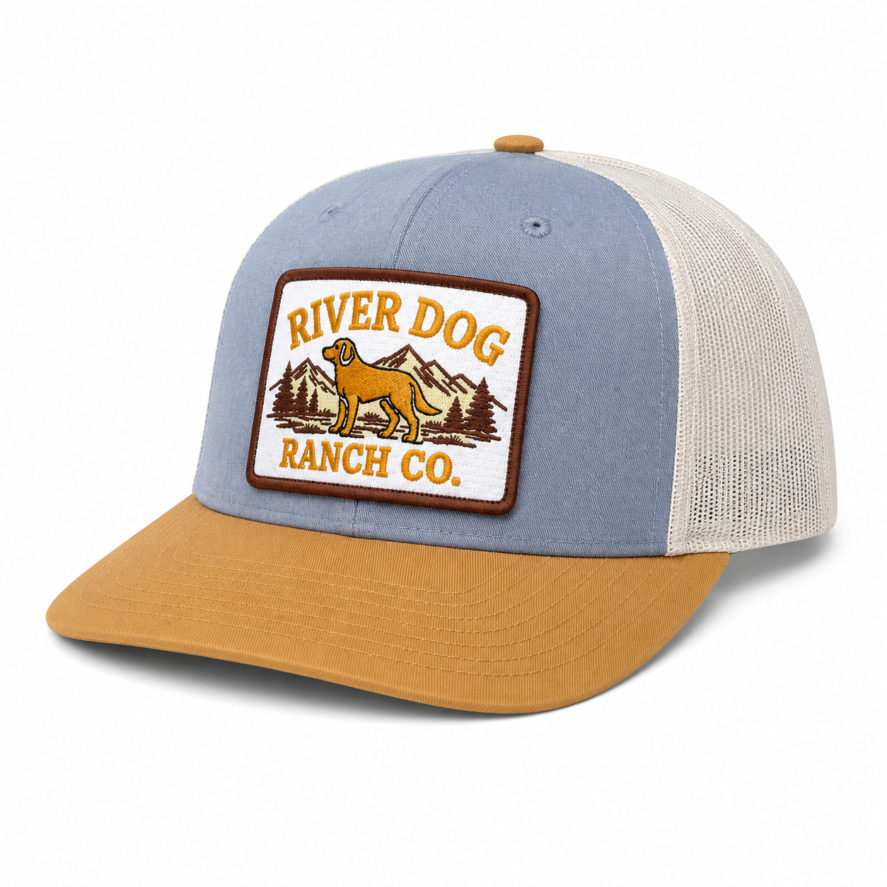 River Dog Ranch Trucker Hat – Heather Grey/Birch/Amber Gold